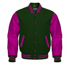 Varsity Jacket F.Green Hot pink